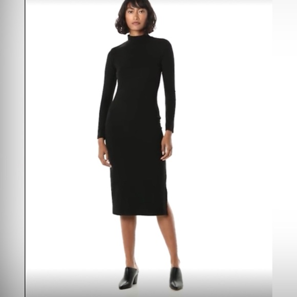 The Drop Dresses & Skirts - The Drop Women's Alyssa Fitted Long Sleeve Funnel Neck Ribbed Midi Bodycon Dress